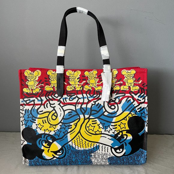 NWT Coach Disney Mickey Mouse X Keith Haring Tote 42 - Picture 1 of 8